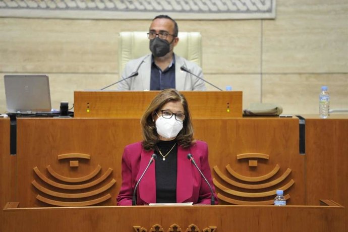 La vicepresidenta primera y consejera de Hacienda y Administración Pública de la Junta, Pilar Blanco-Morales, en el pleno de la Asamblea
