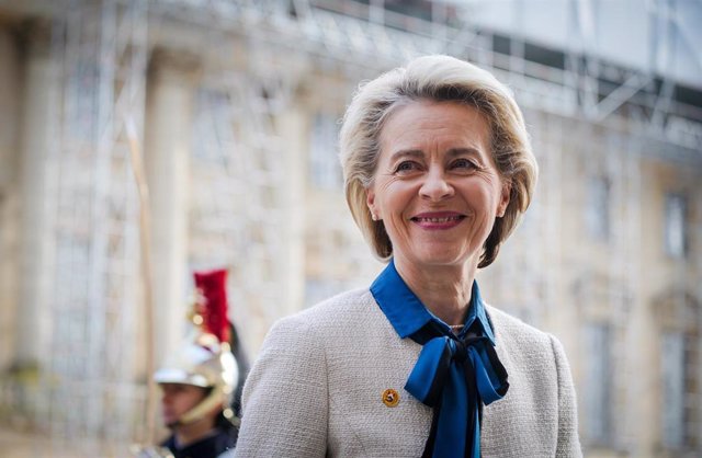 11 March 2022, France, Versailles: Ursula von der Leyen, President of the European Commission, arrives on the second day of the EU Summit, where the heads of states and governments of the EU are meeting to discuss the current developments after the Russia