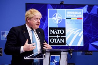 El primer ministro birtánico, Boris Johnson, en rueda de prensa tras la cumbre de la OTAN