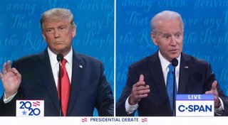 Imagen del último debate electoral entre Donald Trump y Joe Biden (octubre de 2020).