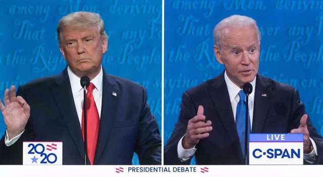 Imagen del último debate electoral entre Donald Trump y Joe Biden (octubre de 2020).