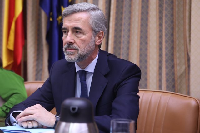 El exsecretario General del Partido Popular, Ángel Acebes, comparece en Comisión de Investigación en el Congreso de los Diputados relativa a la presunta financiación ilegal del Partido Popular.
