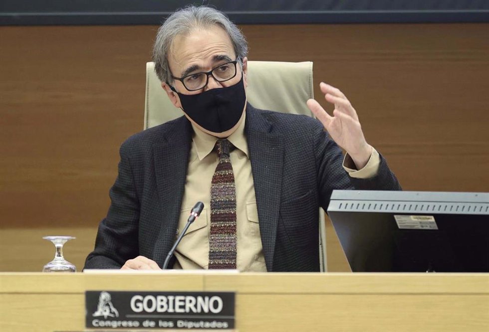 El ministro de Universidades, Joan Subirats, comparece, a petición propia y de los Grupos Popular, VOX, Plural y Republicano, en la Comisión de Ciencia, Innovación y Universidades en el Congreso de los Diputados, a 23 de febrero de 2022.