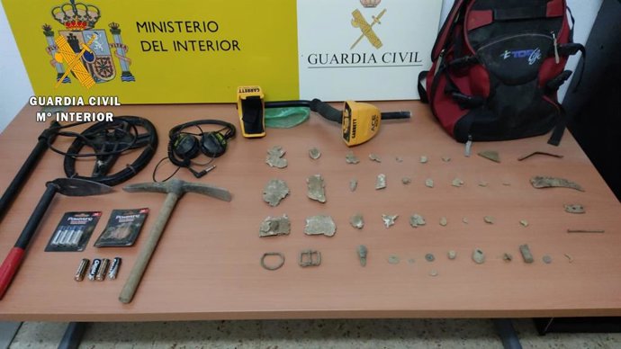 Piezas arqueológicas recuperadas en Botija