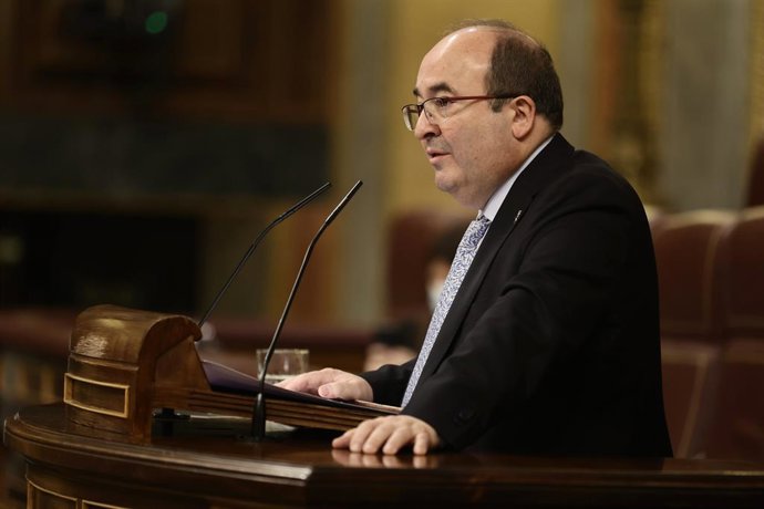 El ministre de Cultura i Esport, Miquel Iceta, en una sessió plenria al Congrés dels Diputats