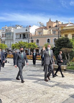El Rey Felipe IV a su llegada a Sanlúcar de Barrameda.