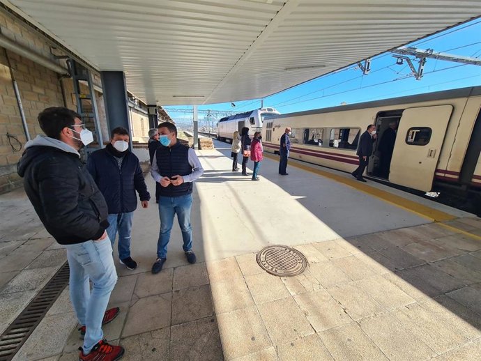 Ildefonso Ruiz durante su última visita a la estación de Linares-Baeza/Archivo