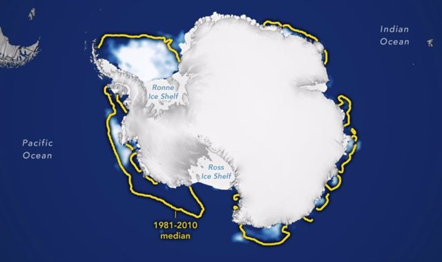 Mínimo de hielo marino en la Antártida de 2022