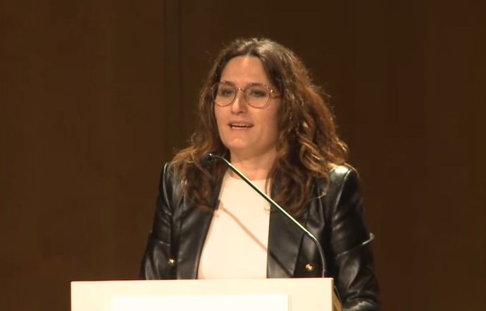 La consellera de la Presidencia de la Generalitat, Laura Vilagr, en el acto del 10 aniversario de la AMI, a 25 de marzo de 2022