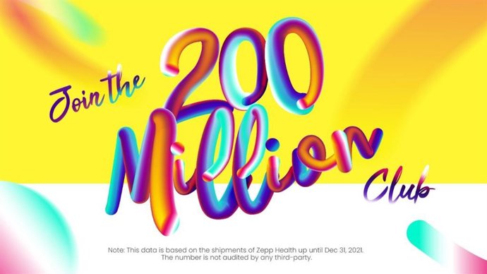 ZEPP HEALTH HAS SHIPPED OVER 200 MILLION WEARABLE DEVICE UNITS