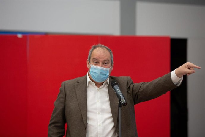 El exalcalde de Barcelona, Jordi Hereu, interviene en la inauguración de la jornada sobre 'Los Juegos Olímpicos de Invierno 2030', a 25 de marzo de 2022, en Barcelona.