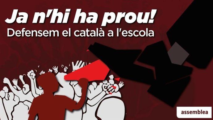 Cartel de la ANC de crítica a la proposición de ley para modificar la Ley de Política Lingüística, registrada este jueves en el Parlament.