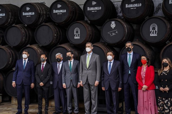 El Rey Felipe en las Bodegas Barbadillo de Sanlúcar de Barrameda.