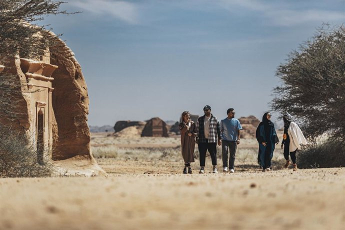 Tourists in AlUla Saudi Arabia