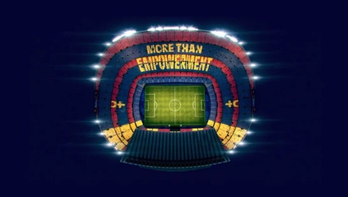 Mosaico para el Clásico de Champions femenina en el Camp Nou