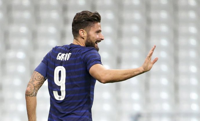 Archivo - Olivier Giroud of France celebrates his goal during the Friendly Game football match between France and Ukraine on October 7, 2020 at Stade de France in Saint-Denis, France - Photo Jean Catuffe / DPPI
