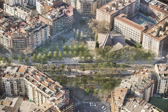 Archivo - Remodelación que se hará en la avenida Meridiana en la plaza Ferran Reyes y los jardines de Maria Soteras