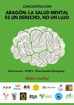 Un total de 14 asociaciones se concentran este sábado bajo el lema 'La salud mental es un derecho, no un lujo'.