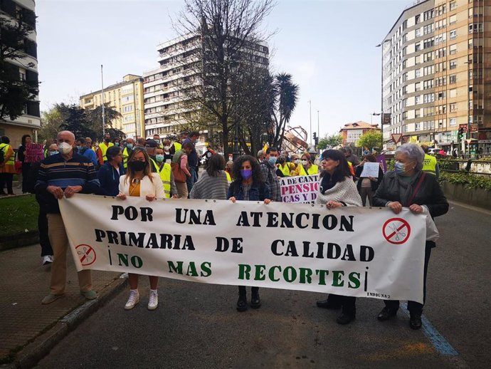 Concentración en defensa de la sanidad pública.