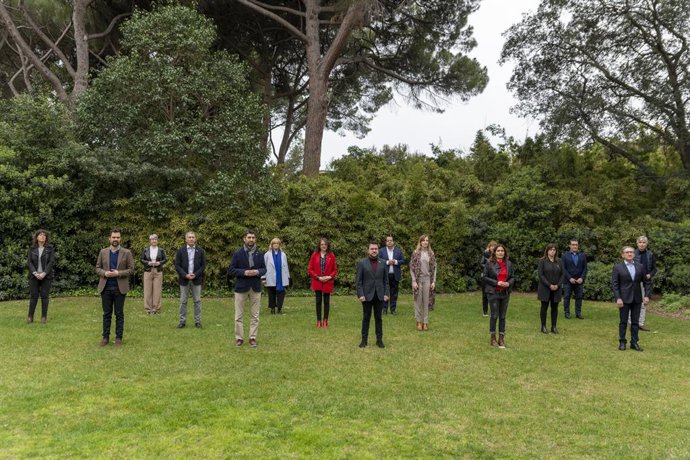 Els membres del Govern en una jornada de treball en el Palau de Pedralbes de Barcelona