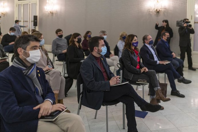 Els membres del Govern en la segona jornada de treball en el Palau de Pedralbes