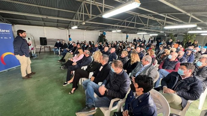 El presidente del PP de la Región de Murcia, Fernando López Miras, en Zeneta