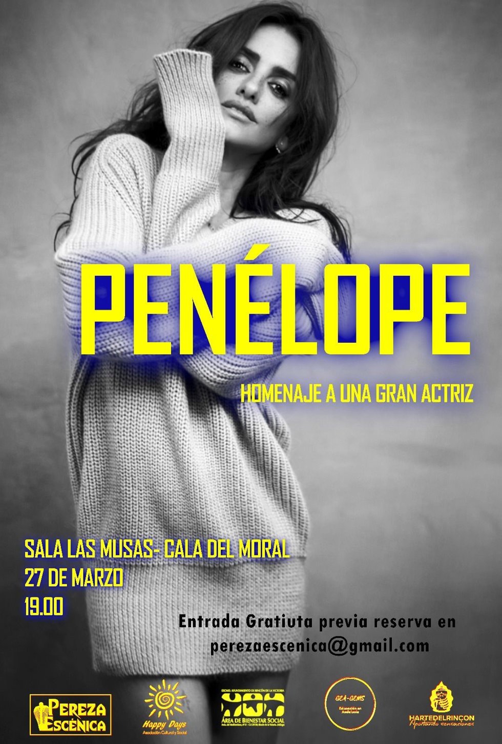 CArtel del homenaje a Penélope Cruz en Rincón de la Victoria
