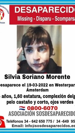 Cartel de alerta difundido por SOS Desaparecidos