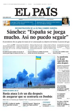 Portada de El País.