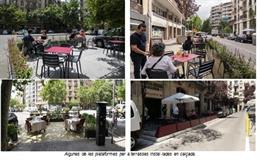 Ejemplos de algunas plataformas para terrazas instaladas en la calzada