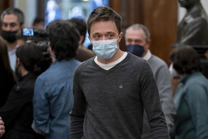 El diputado nacional de Más País, Íñigo Errejón, en una sesión plenaria. 