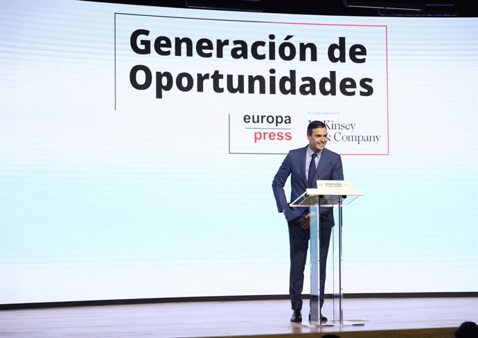 El president del Govern central, Pedro Sánchez, en la trobada 'Generación de Oportunidades'