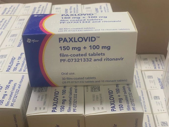 Tratamientos del antiviral Paxlovid contra la covid-19 entregados por el Ministerio de Sanidad.