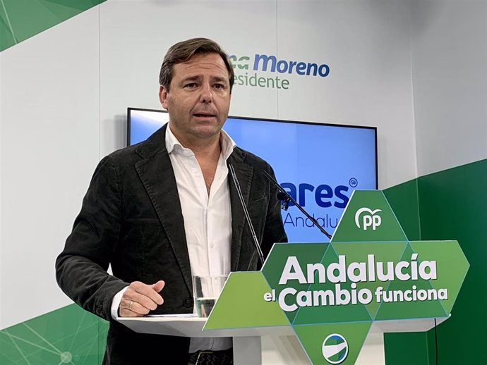 El coordinador general del PP de Andalucía, Antonio Repullo, este lunes