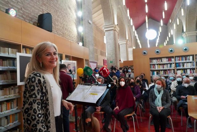 La consejera de Cultura y Patrimonio Histórico, Patricia del Pozo, en el acto con motivo del Día Mundial del Teatro