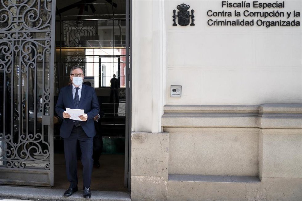 El portavoz del PP, Alfonso Serrano, en la Fiscalía Anticorrupción. Archivo.