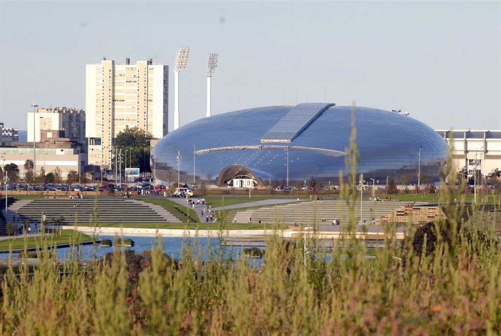 Archivo - Exterior del Palacio de Deportes de la ciudad de Santander.