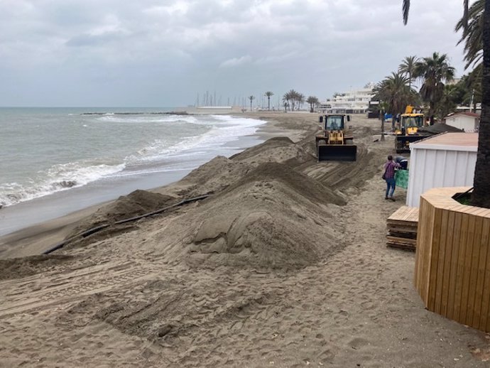 Efectos del temporal en las playas de Marbella