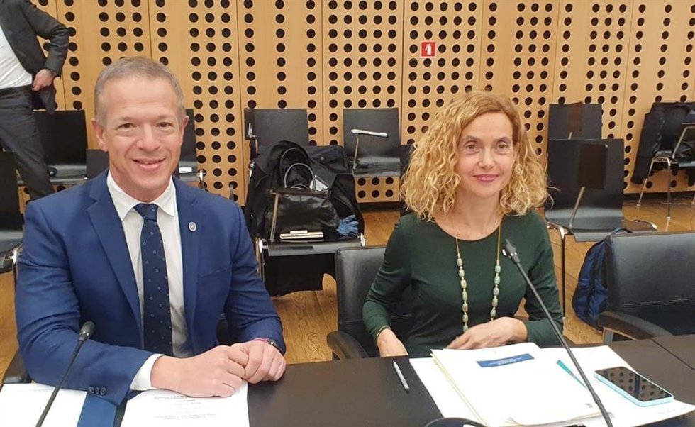 La presidenta del Congreso, Meritxell Batet, y el del Senado, Ander Gil, en la Cumbre de Presidentes de Parlamentos europeos de Luibliana (Eslovenia)