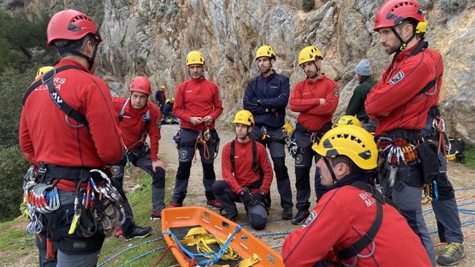 Ejercicio del Grupo de Rescate de Montaña de Bomberos de Mallorca.