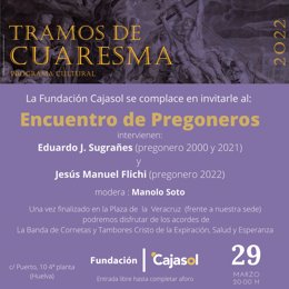 Cartel del encuentro de preoneros de la Semana Santa de Huelva de la Fundacion Cajasol.