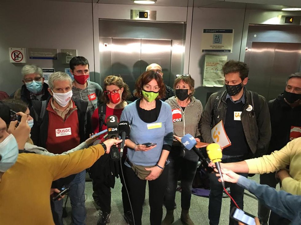 Portavoces sindicales tras la mediación de este lunes