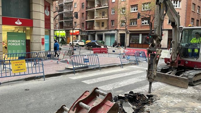 Calle Santa Isabel en obras