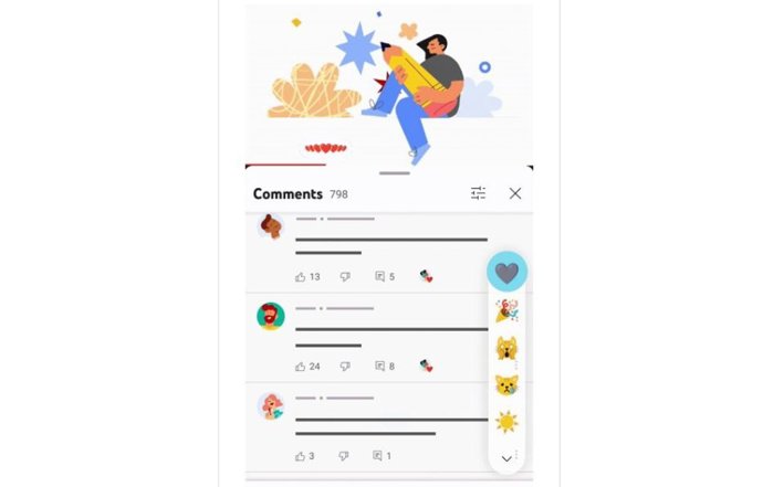 Youtube prueba con las reacciones cronometradas