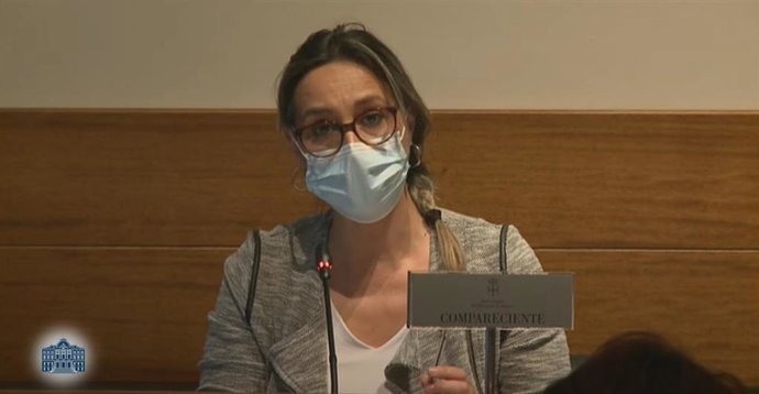 La consejera de Presidencia, Rita Camblor, en comisión parlamentaria.