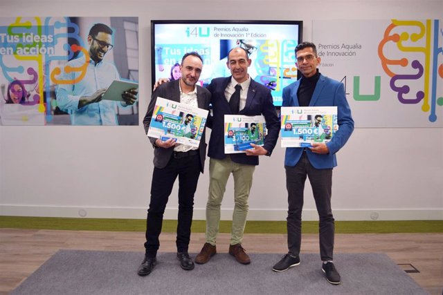 Aqualia premia el talento innovador de sus trabajadores en los primeros Premios 'i4U'. Los ganadores en esta edición son Patricio Hermosilla, Jordi Palatsi y Andrés Sanabria.