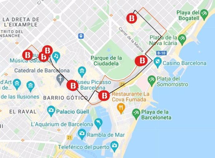 Recorrido del bus alternativo.