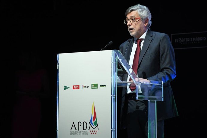 Archivo - El periodista José Damián González durante la VI Gala de los periodistas deportivos de Madrid el pasado enero en el Auditorio El Beatriz de la capital de España.
