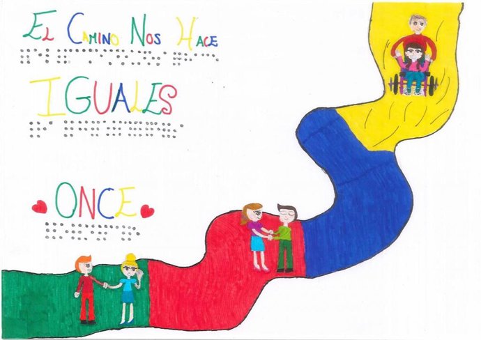 Uno de los carteles ganadores en la provincia del concurso escolar de la ONCE