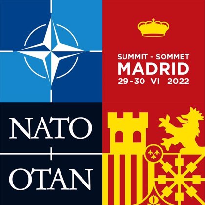 El escudo de España y los colores rojo y amarillo, protagonistas del logo  de la Cumbre de la OTAN en Madrid